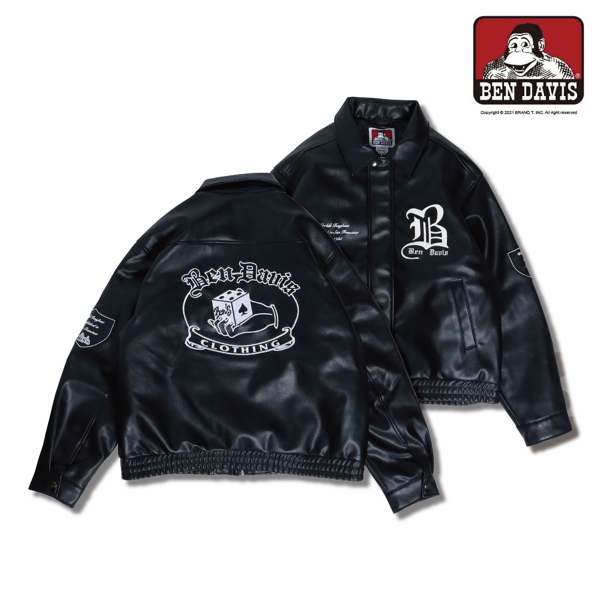 【 BEN DAVIS | 皮革刺繡拼貼外套 】