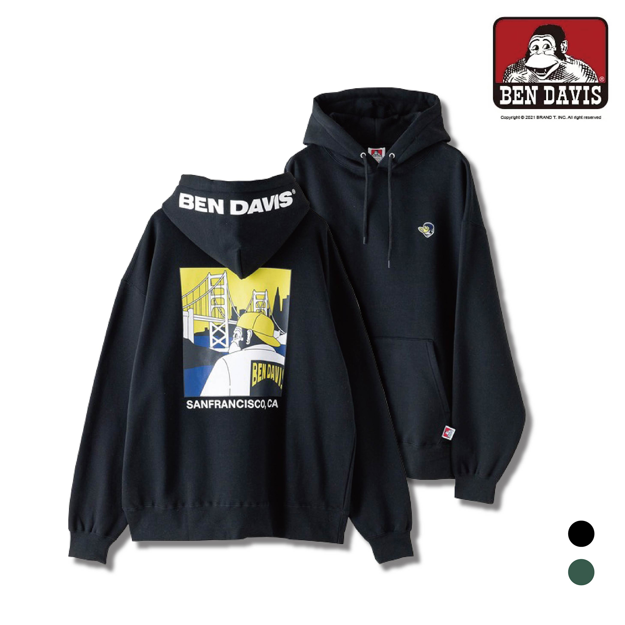 【 BEN DAVIS | 刺繡LOGO印花帽TEE - 2色 】