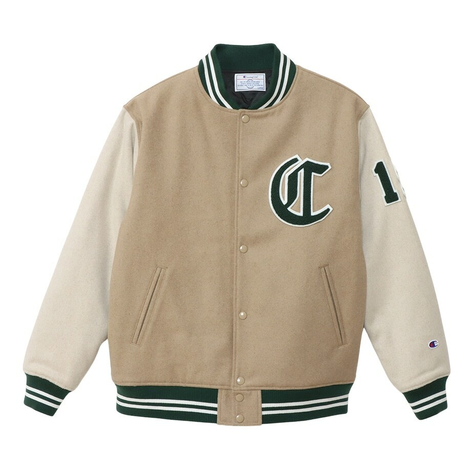 男款-CASUAL 學院風高級棒球夾克-卡其色（C3-Y606-780）