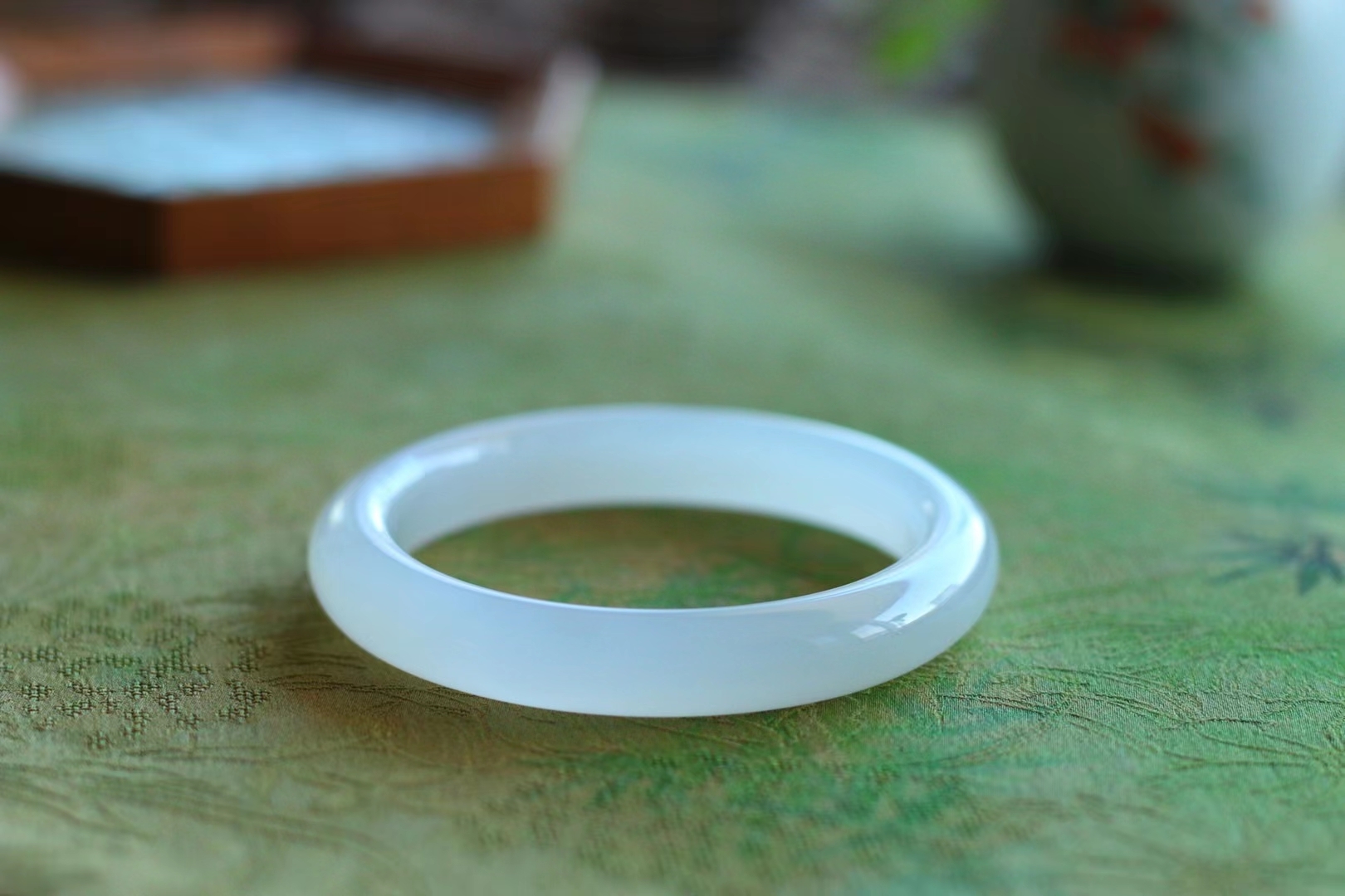 112736 和田玉白月光手鐲 59.5mm (58-60)