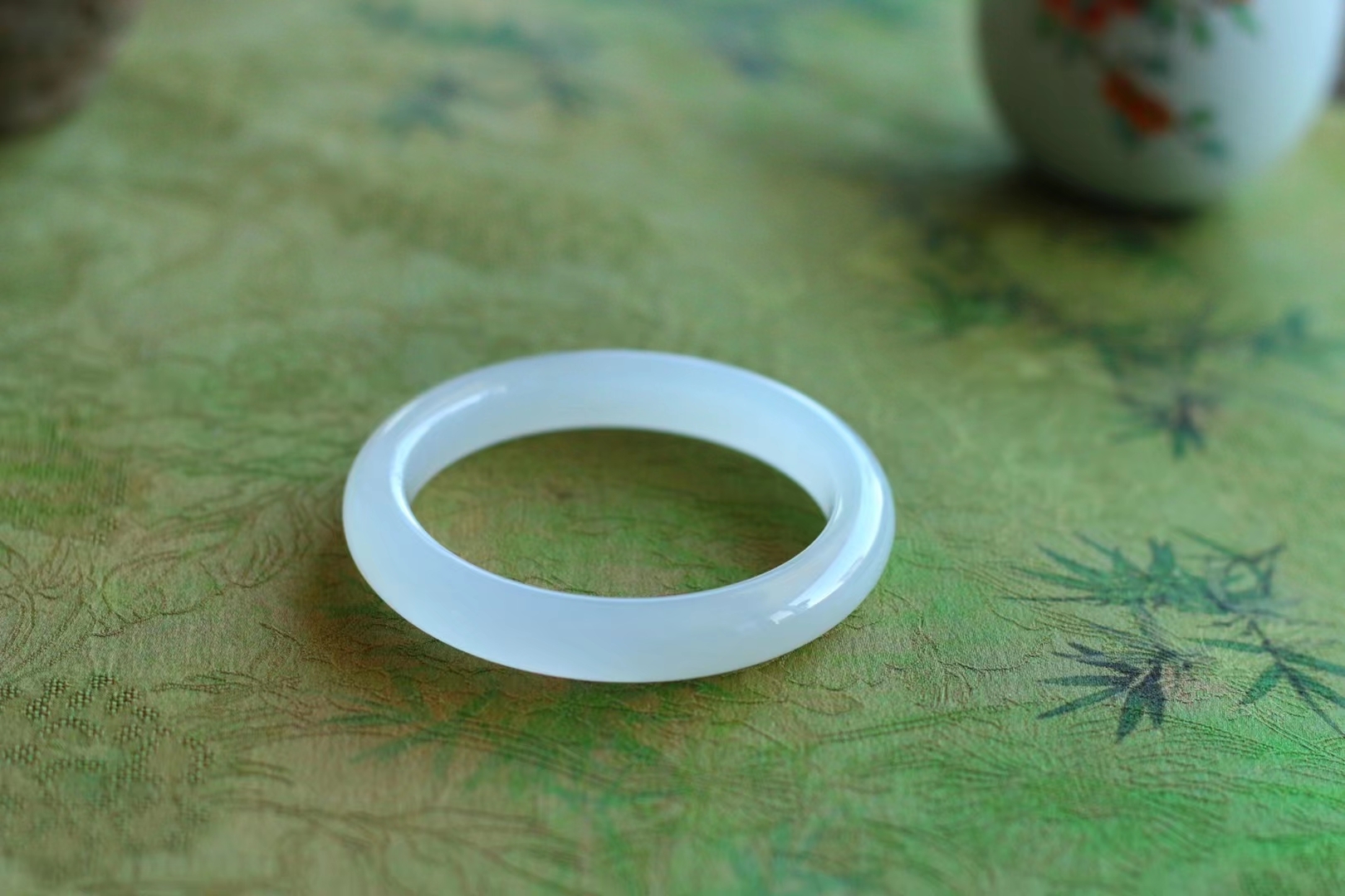 和田玉白月光手鐲 59.5mm,天然和田玉軟玉