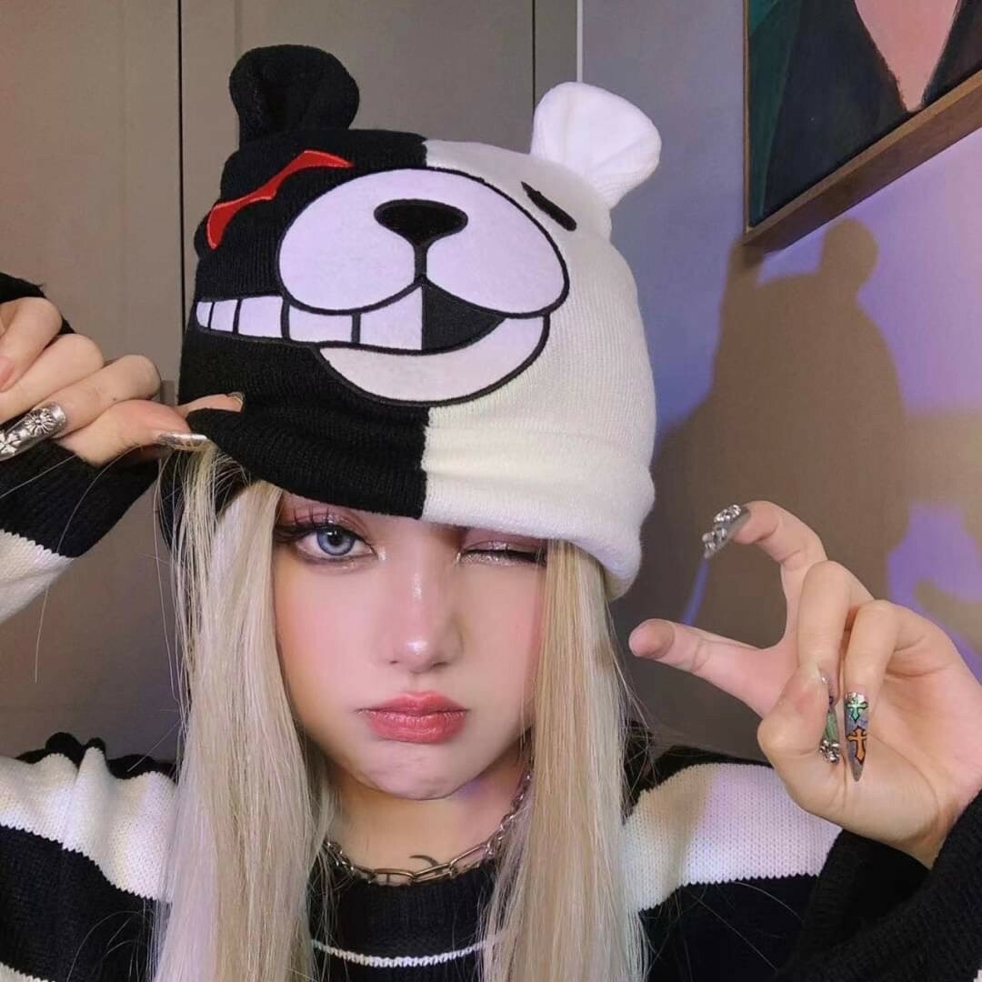 AONE4SURE DANGANRONPA BEANIE ビーニー　ニット　帽 AONE4SURE YZY dropout bearニット帽ビーニー 韻マン着用の通販