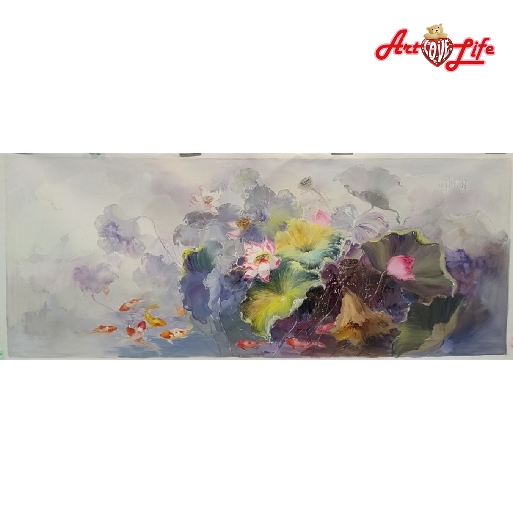 B009_70180高級手繪油畫_新式國畫彩風