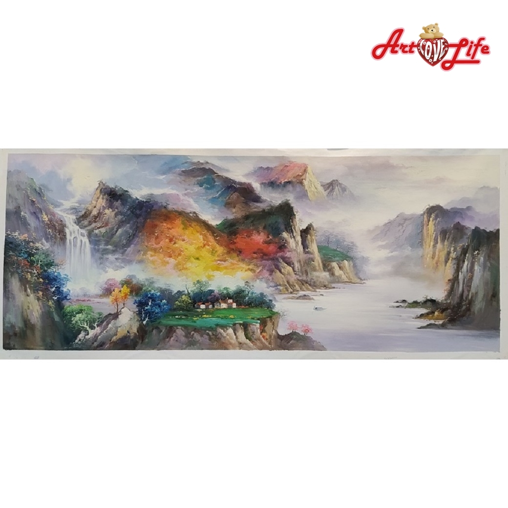 B010_70180高級手繪油畫_新式國畫彩風