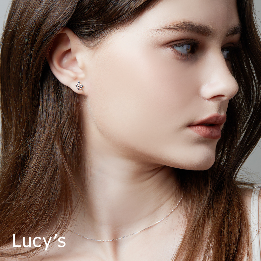 *925純銀〔輕銀系列〕貪食蛇 耳環 (106630)