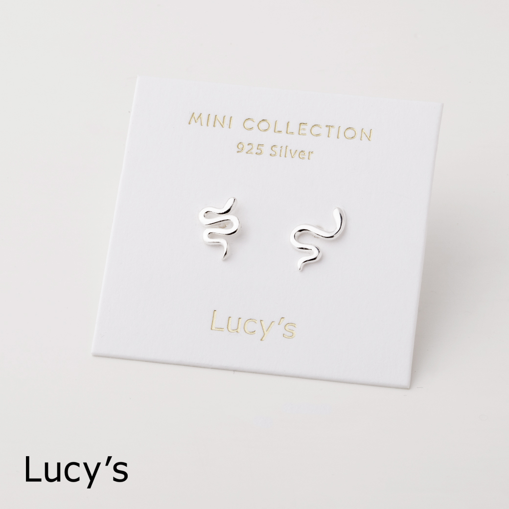 *925純銀〔輕銀系列〕貪食蛇 耳環 (106630)