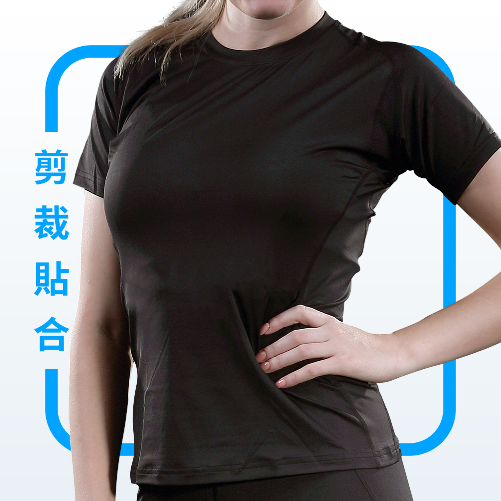 女壓力機能運動短袖上衣