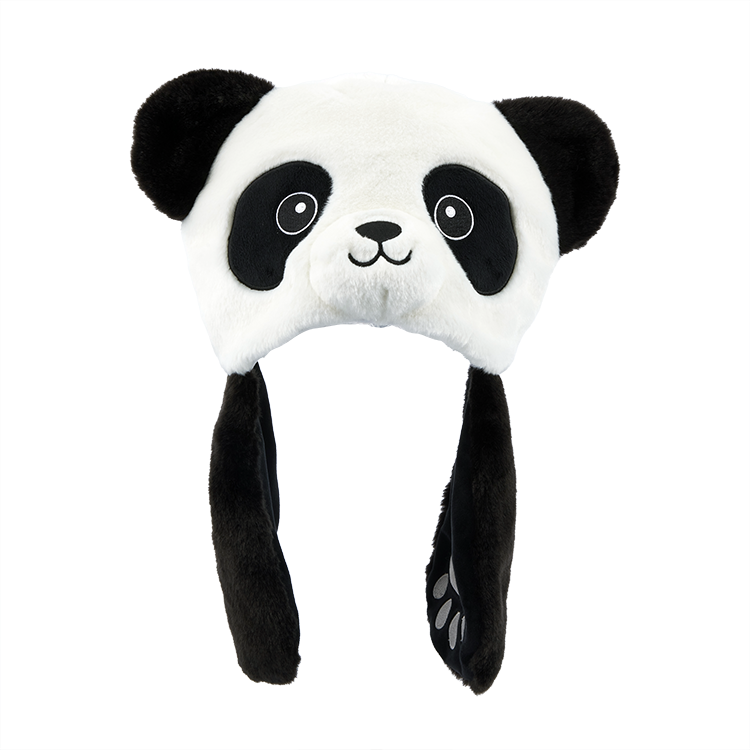 Panda Winter Plush Hat with Short Scarf