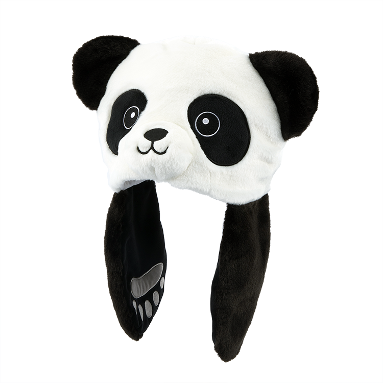 Panda Winter Plush Hat with Short Scarf