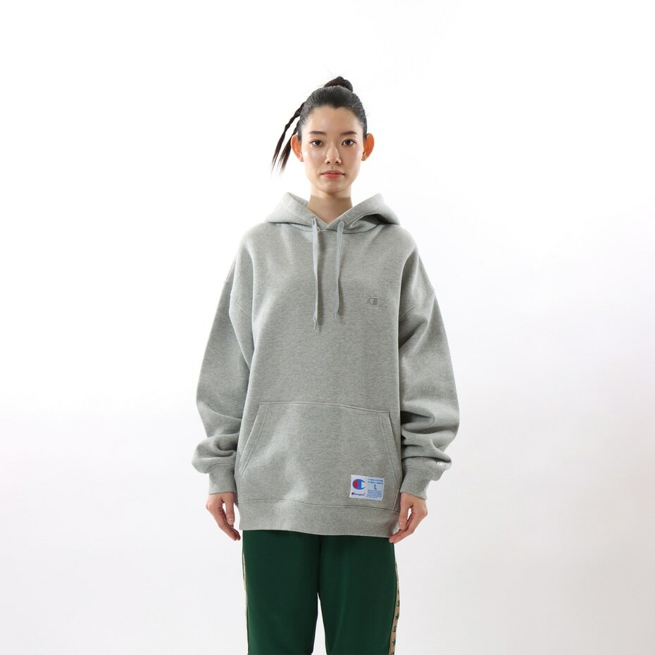 男款-ACTION STYLE 版刺繡LOGO純色連帽衛衣-灰色（C3-Y135-070）