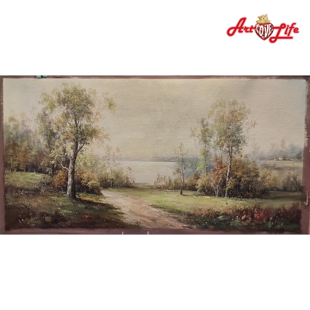 B032_60120高級手繪油畫_特殊裂紋畫