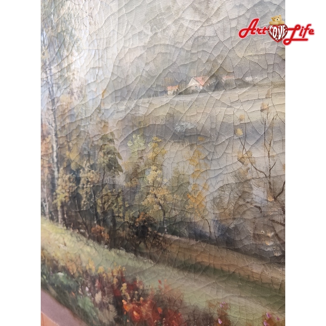 B032_60120高級手繪油畫_特殊裂紋畫