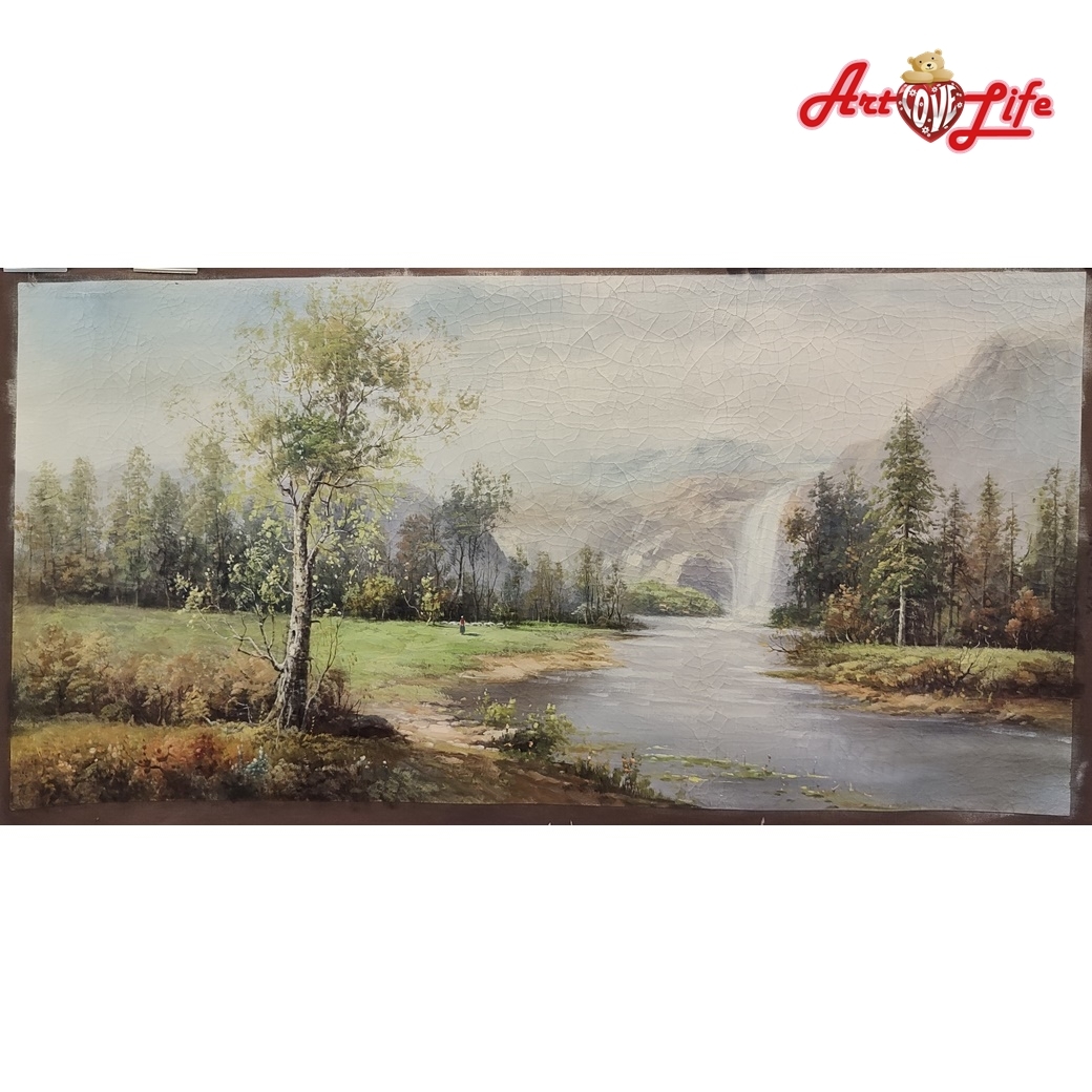 B033_60120高級手繪油畫_特殊裂紋畫