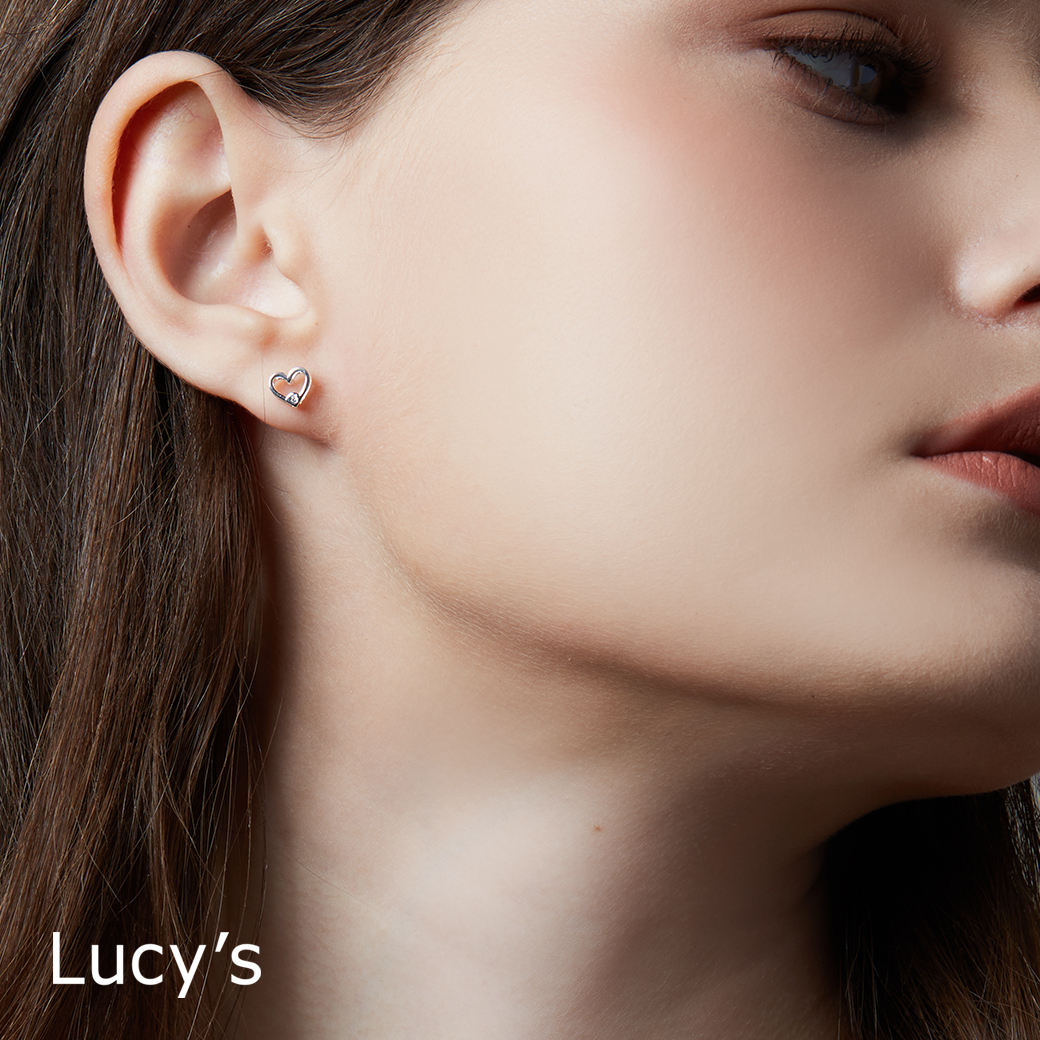 *925純銀〔輕銀系列〕心空 耳環 (110762)