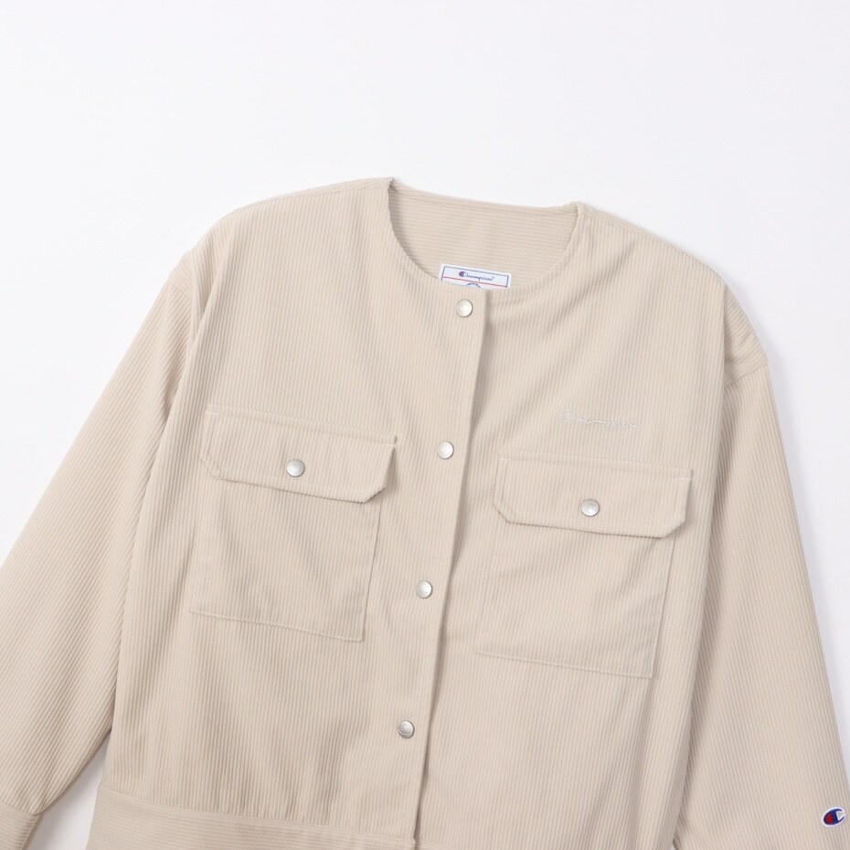 女款-CASUAL燈芯絨工裝夾克-淺卡其（CW-Y602-03P）