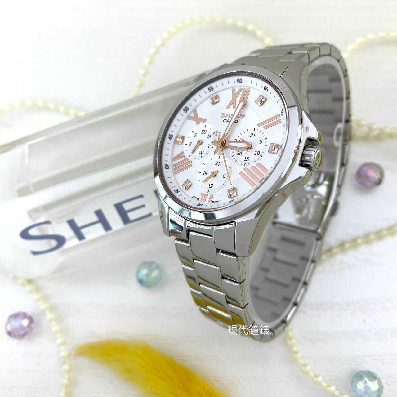 【CASIO 卡西歐】SHEEN系列 簡單俐落腕錶 SHE-3806D-7B 39mm 現代鐘錶