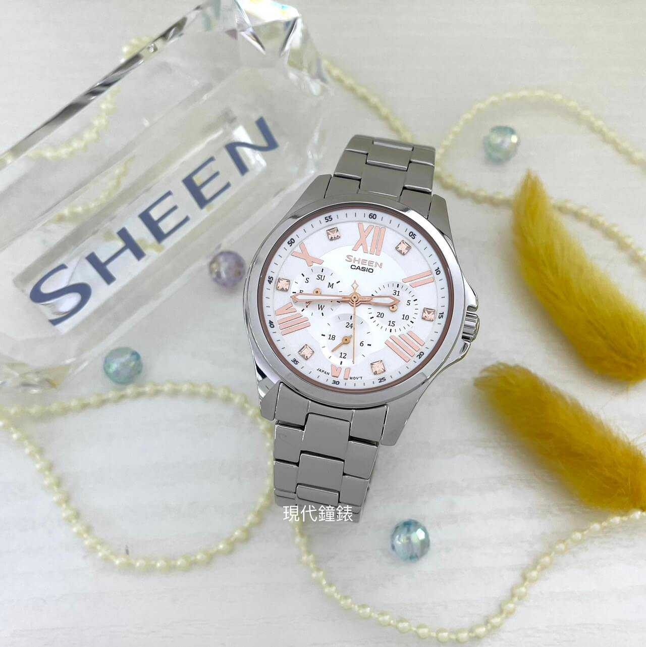 【CASIO 卡西歐】SHEEN系列 簡單俐落腕錶 SHE-3806D-7B 39mm 現代鐘錶