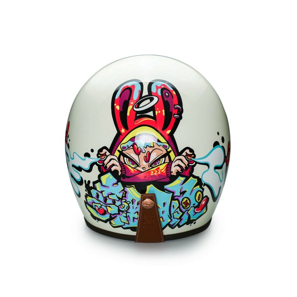 MODER MAR2INA 亮光椰奶白 3/4罩 復古帽 夢裡那兔