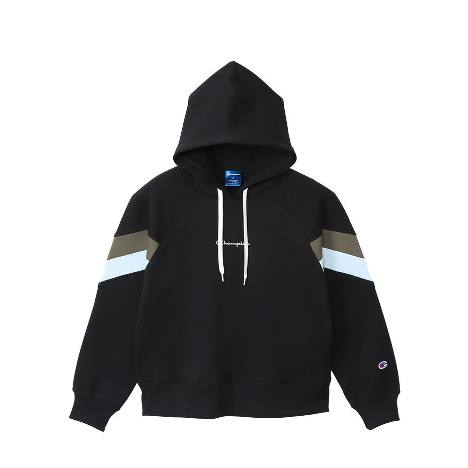 女款-SPORTS系列寬版保暖運動連帽衛衣-黑色（CW-YS106-090）