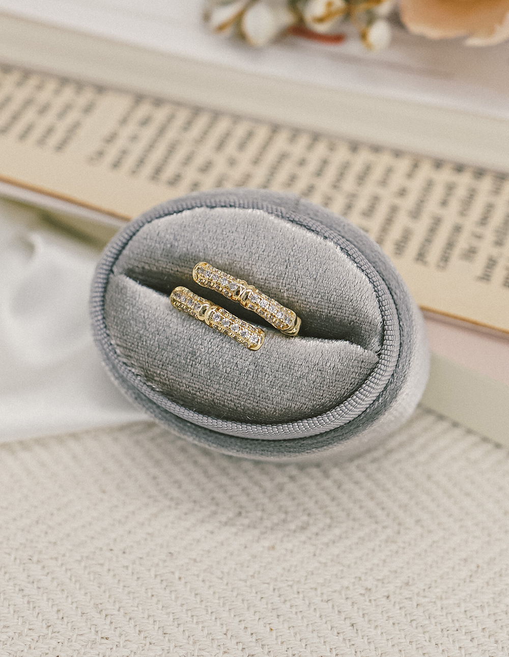 竹節水鑽可調式戒指