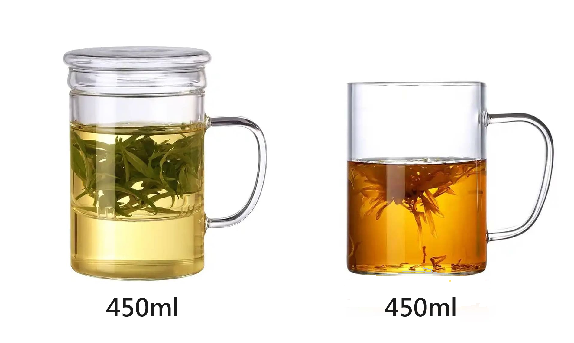 耐熱玻璃把手馬克杯 450ml 兩款任選/1入