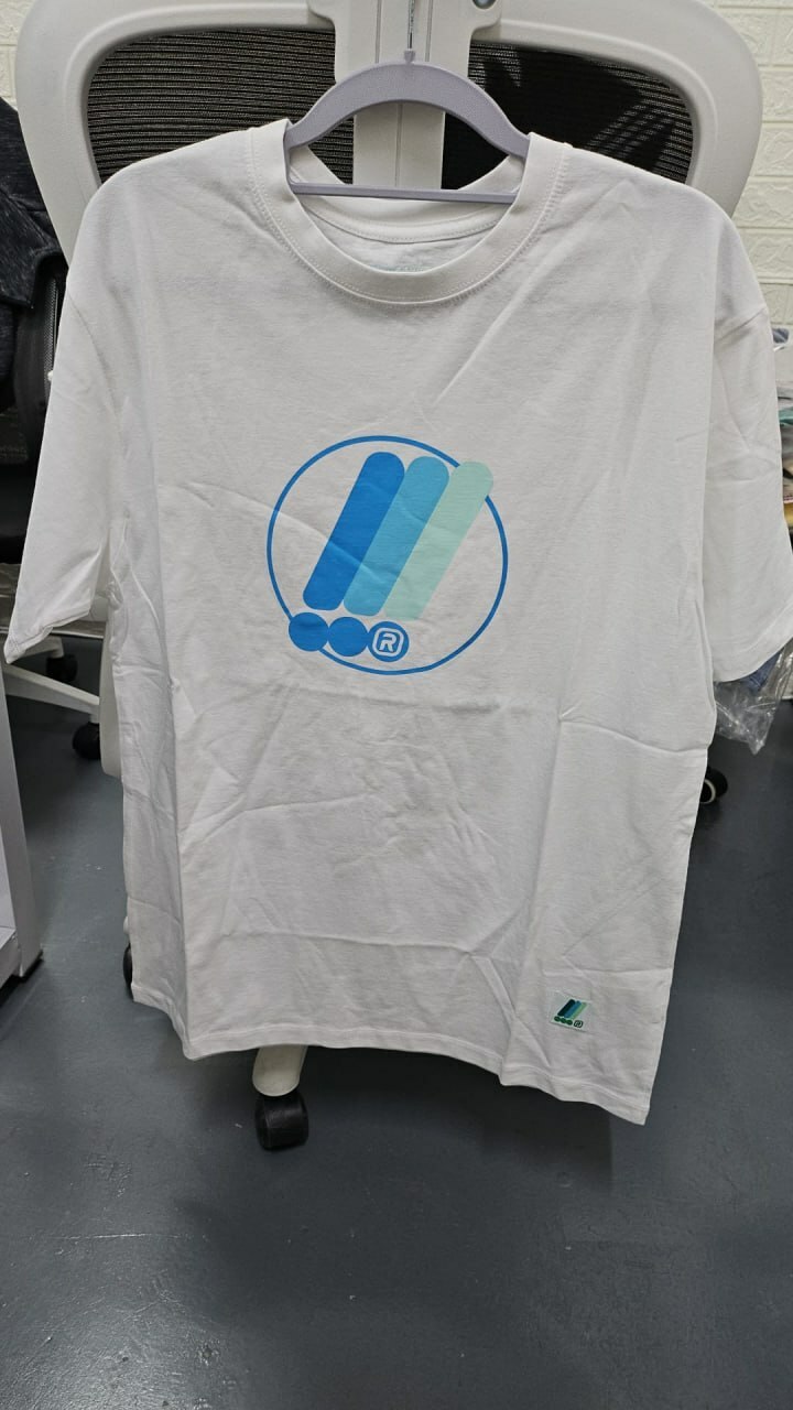 [S] MARK M ** OVERFIT ROUND LOGO T-SHIRT,WHITE, MDIBH88030-WHT (SMKM75)