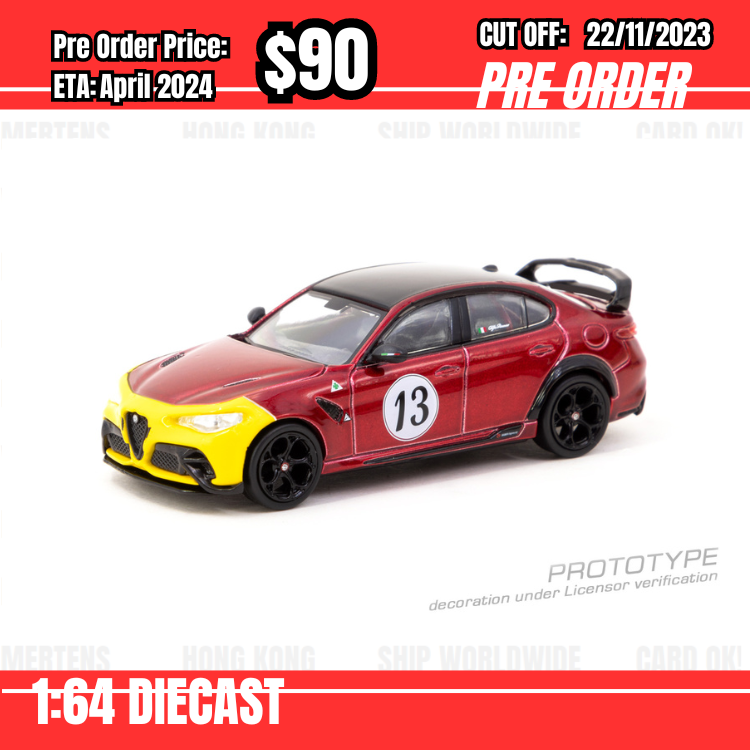 PO-$90 * Tarmac * 1:64 Alfa Romeo Giulia GTAm Red / Yellow [OD09/11]