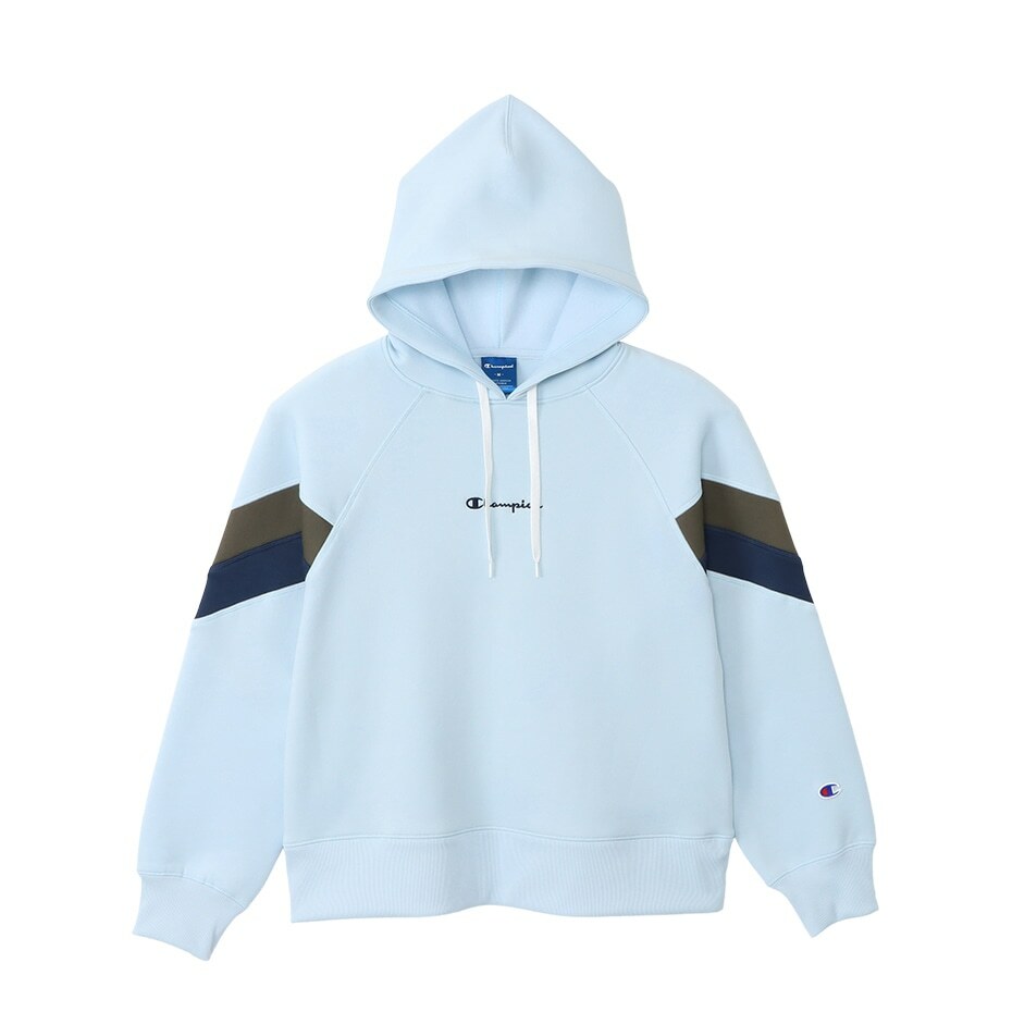 女款-SPORTS系列寬版保暖運動連帽衛衣-淺藍（CCW-YS106-320）