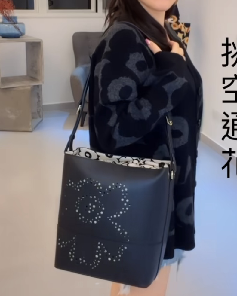 (香港專門店沒有) 代購現貨 | Marimekko Leather Bucket Bag | Large | Imprint Tote Unikko