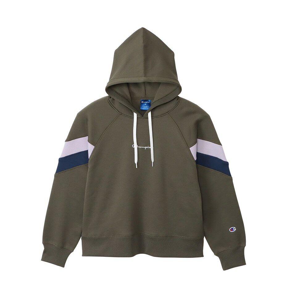 女款-SPORTS系列寬版保暖運動連帽衛衣-橄欖綠（CW-YS106-622）