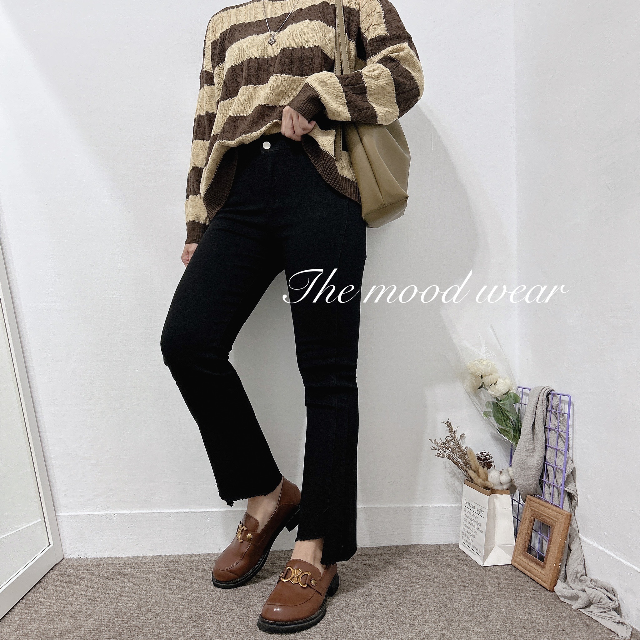 S-2xL狠修身超細腿斜切直腿褲