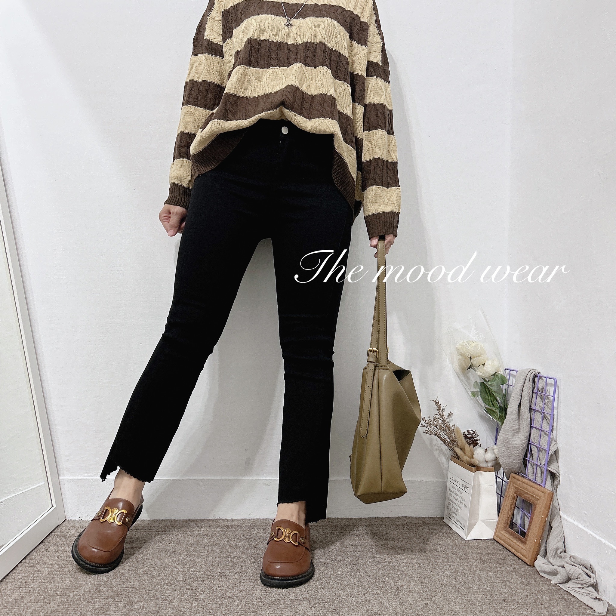 S-2xL狠修身超細腿斜切直腿褲