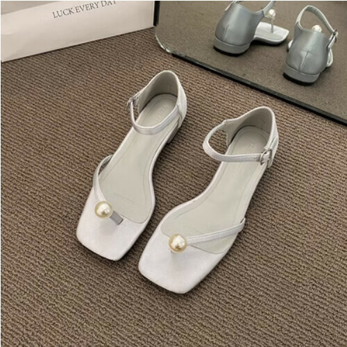 pearl thong sandals