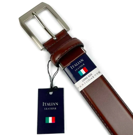 義大利真皮縫線腰帶 [人手製]【長】