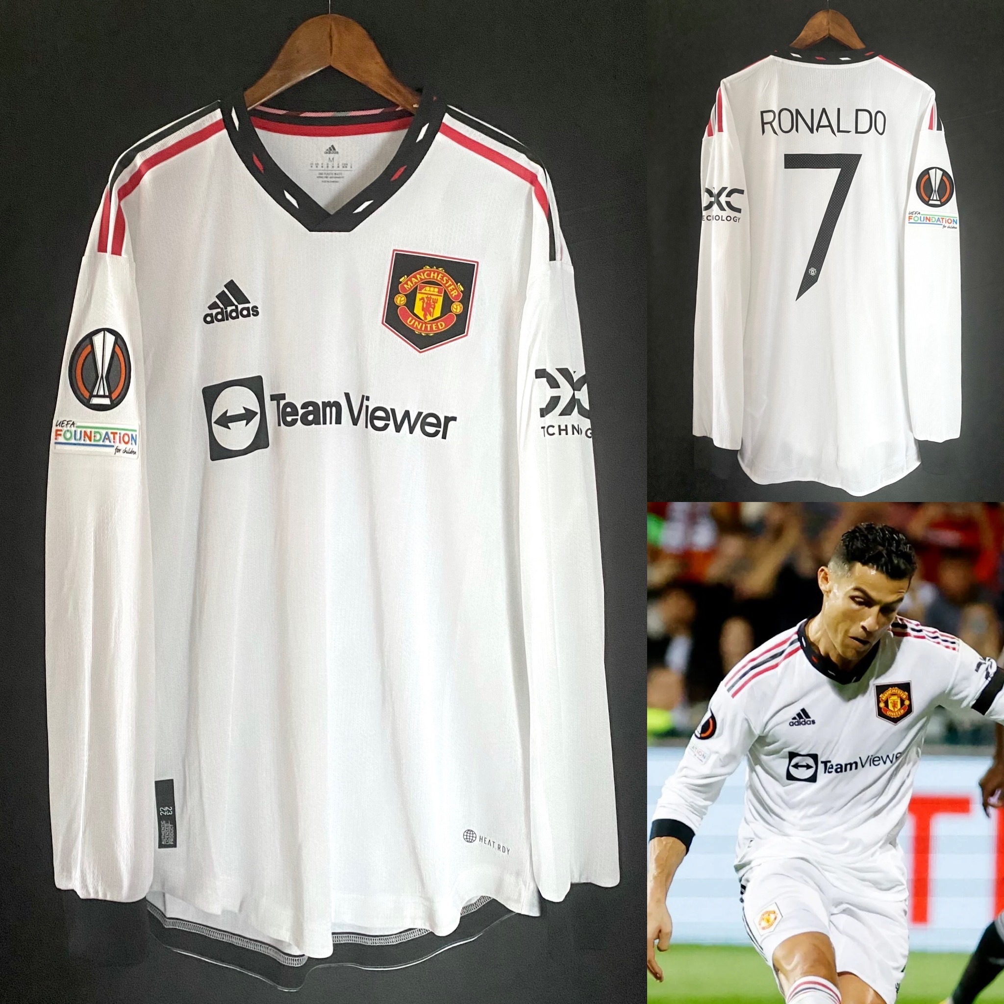 (球員版) 曼聯 2022-2023 歐霸盃 Adidas 作客長袖球員版球衣 #7 RONALDO