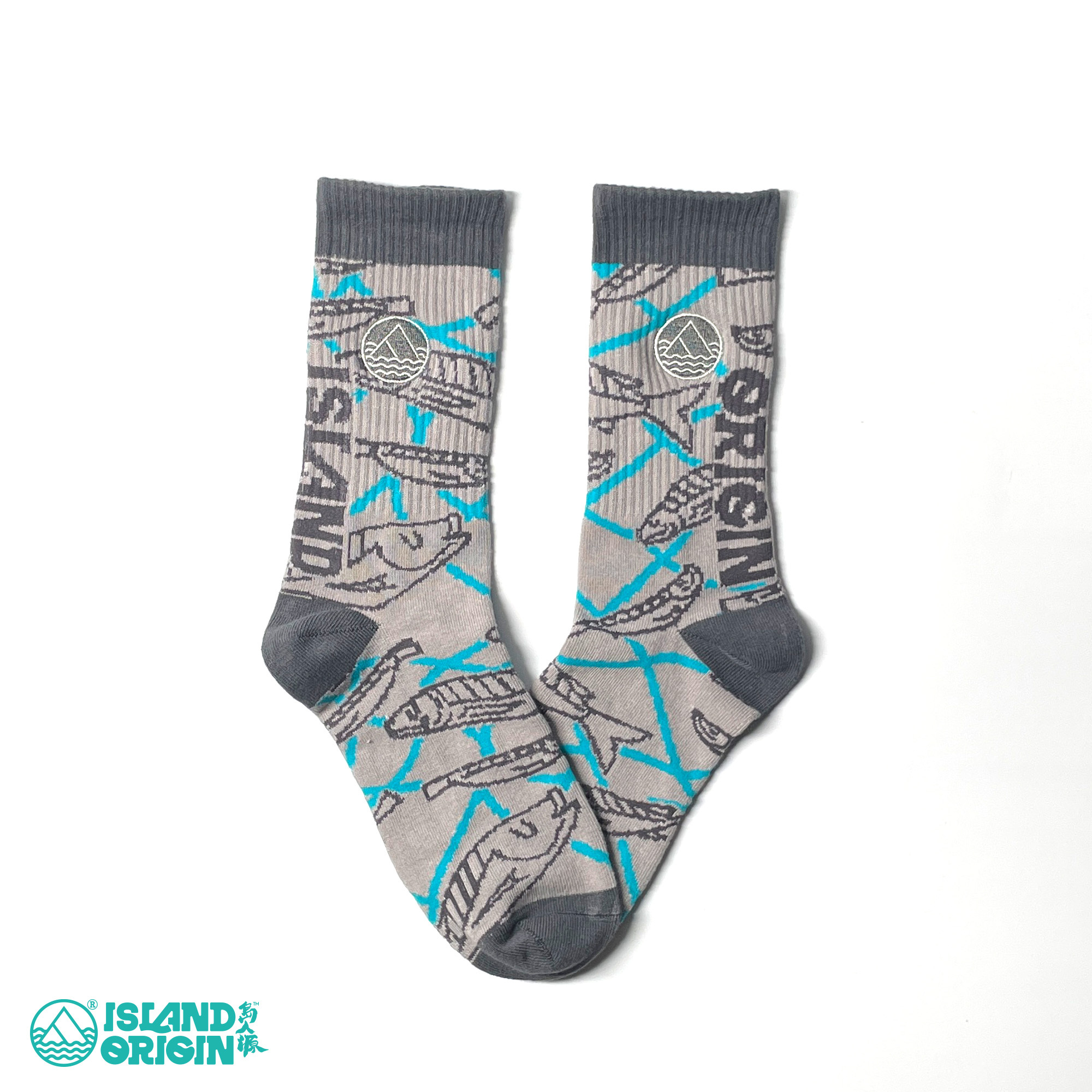 島人源 鹹魚系列 鹹魚乜乜襪襪 - 灰