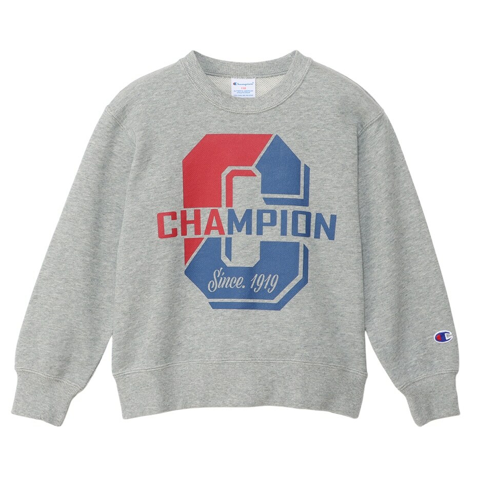 童款-CASUAL寬版休閒印花衛衣-灰色（CK-Y009-070）