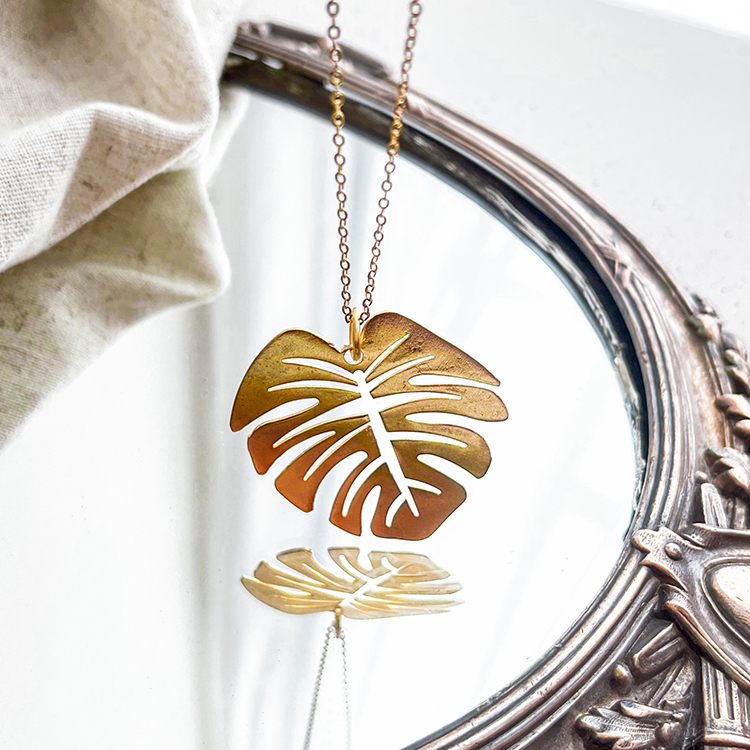 奧地利冶金TheCraftShop 龜背芋葉項鍊