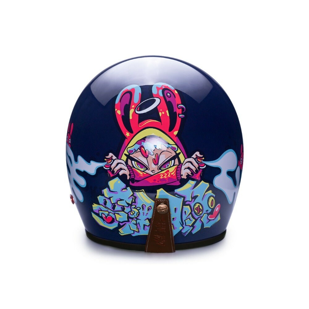 MODER MAR2INA 亮光寶藍紫 3/4罩 復古帽 夢裡那兔