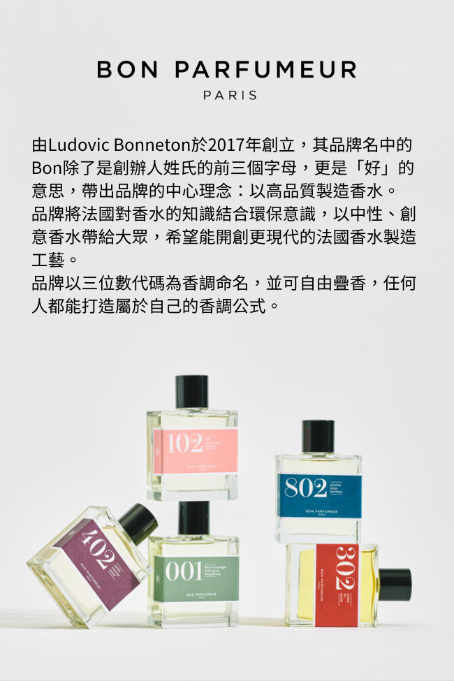 法國Bon Parfumeur｜中性淡香精30ml #201 | Studio1954 台灣官網