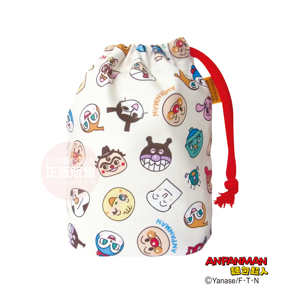 麵包人滿版束口袋紅