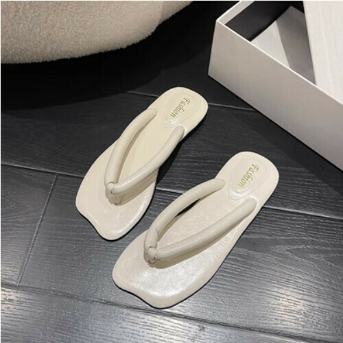 square toe flat thong slippers