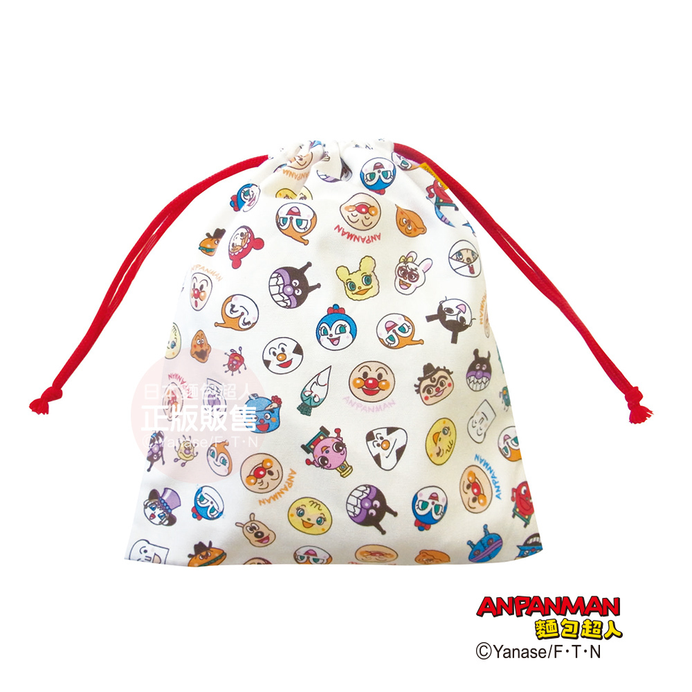 麵包人滿版束口袋(大)紅