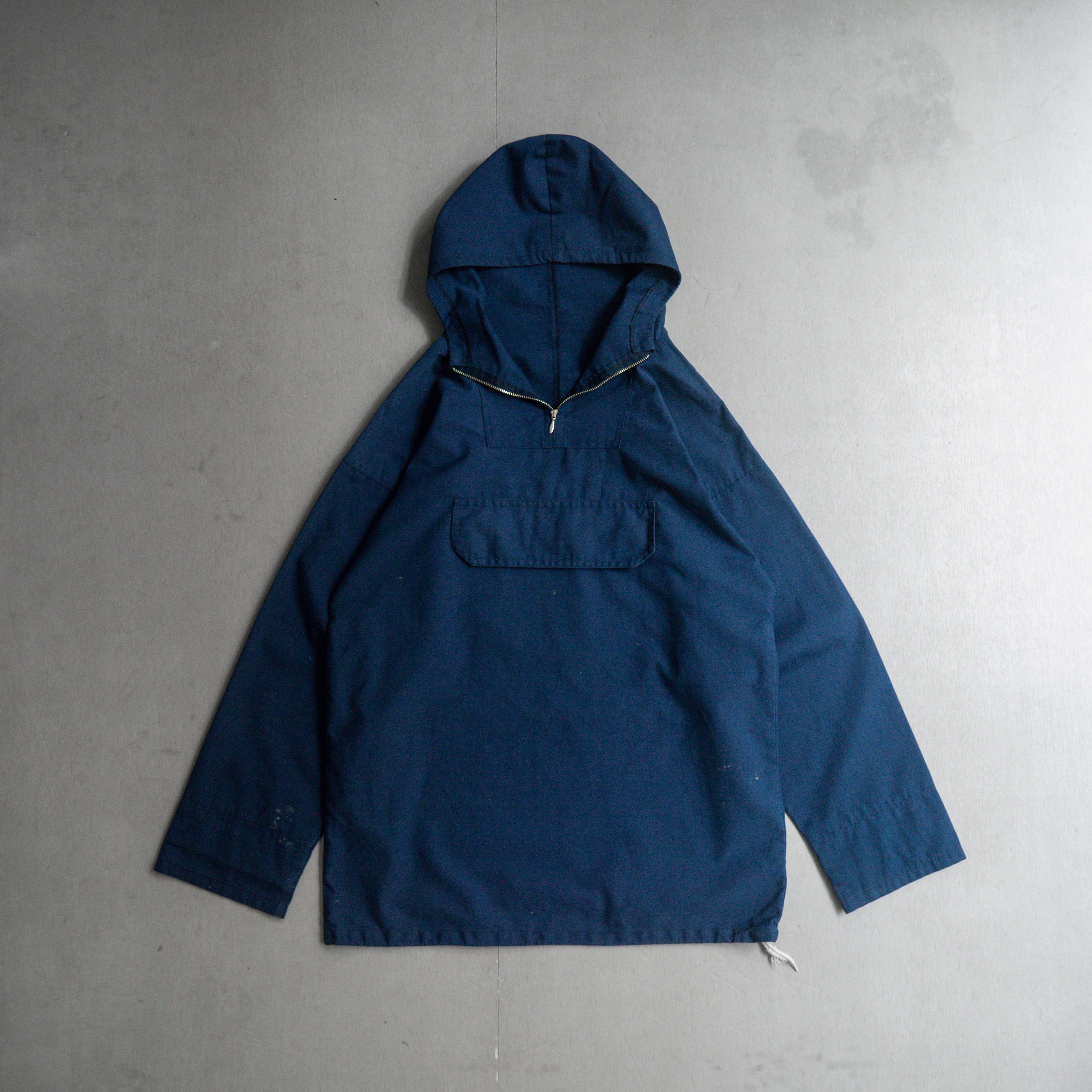 80S VINTAGE OUTDOOR ANORAK 歐洲 深藍色 套頭 風衣 登山 外套