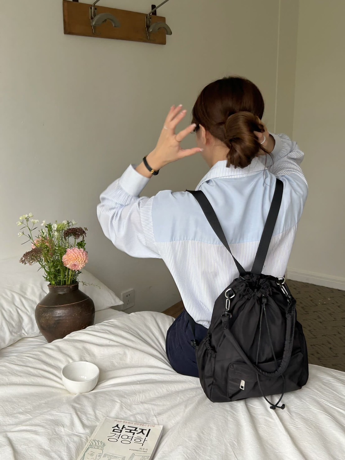 輕量抽繩尼龍後背包/二款