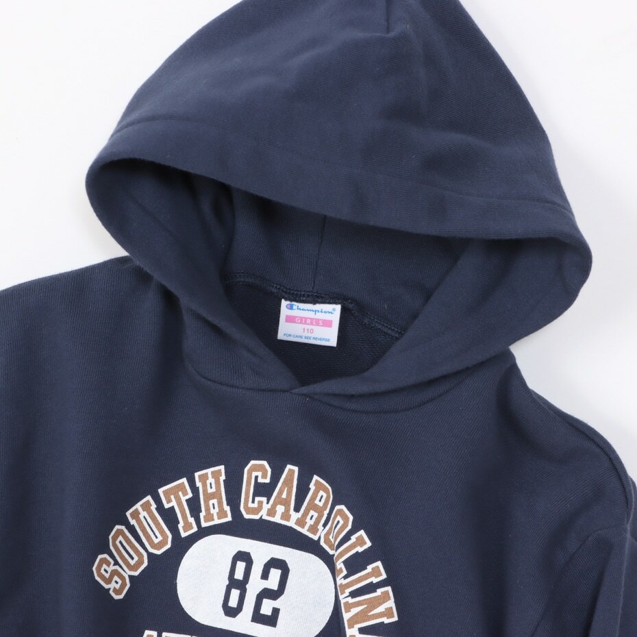 女童款-CASUAL地名印花連帽衛衣-深藍色（CK-Y109-370）