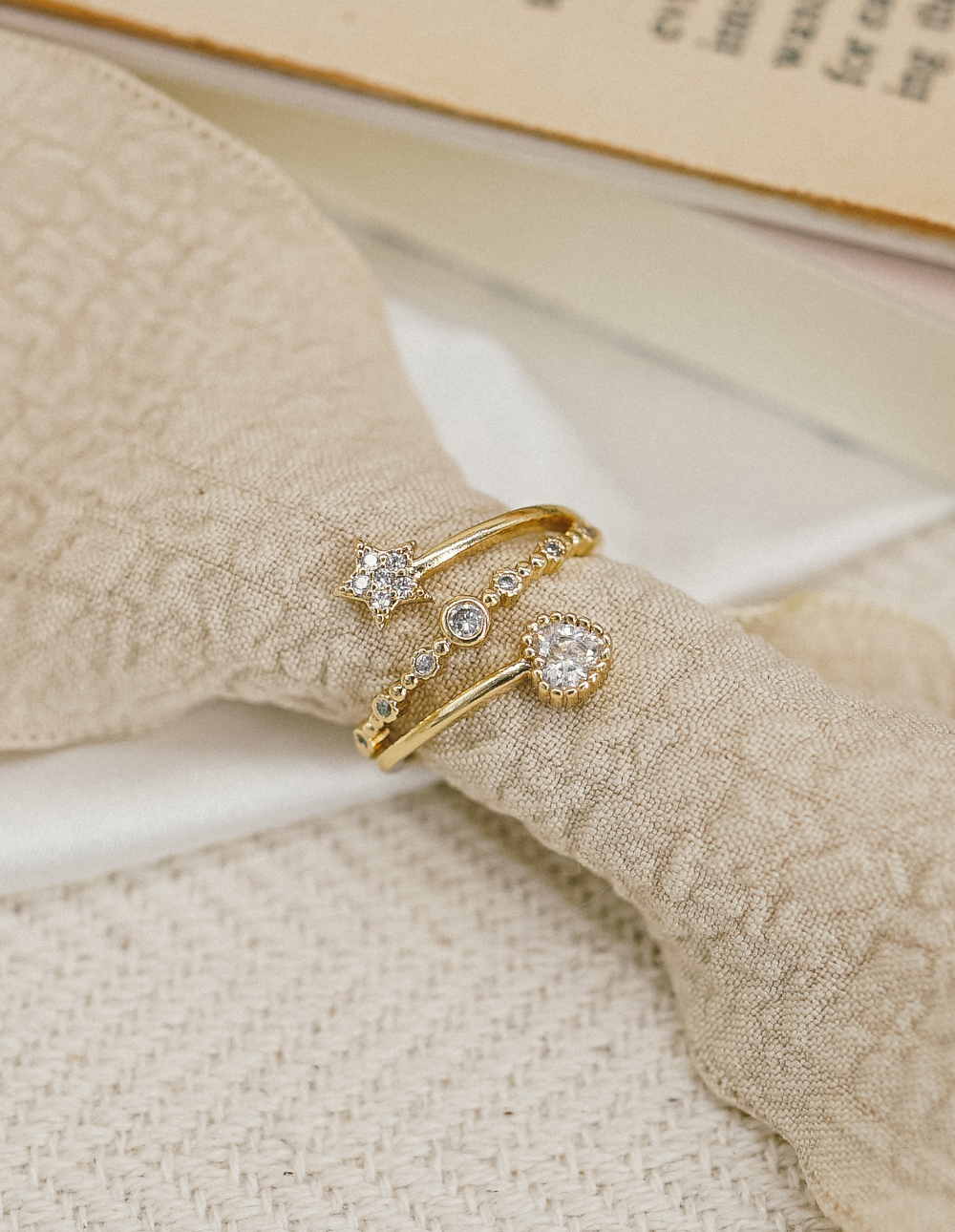 五角愛心可調式戒指