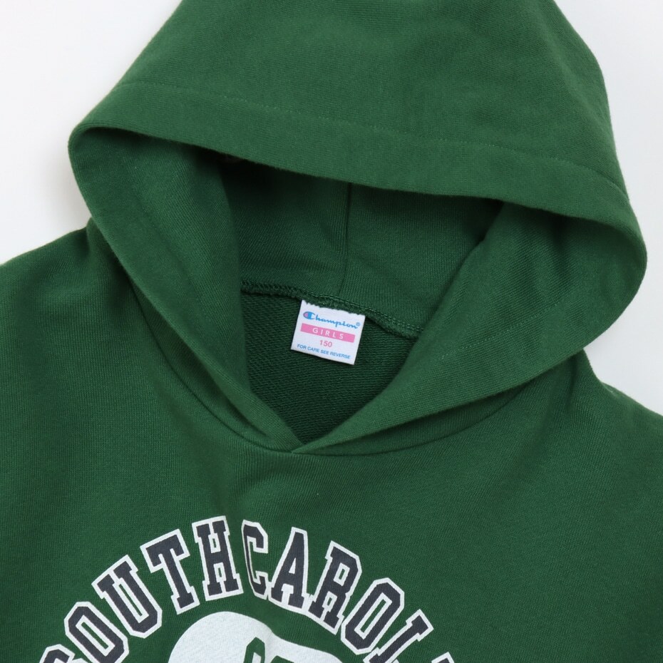 女童款-CASUAL地名印花連帽衛衣-深綠色（CK-Y109-570）