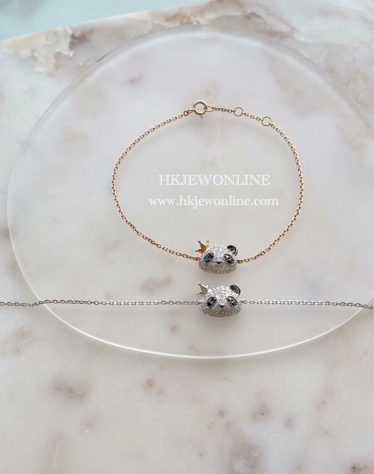 18K Rose Gold / White Gold Panda Diamond Bracelet