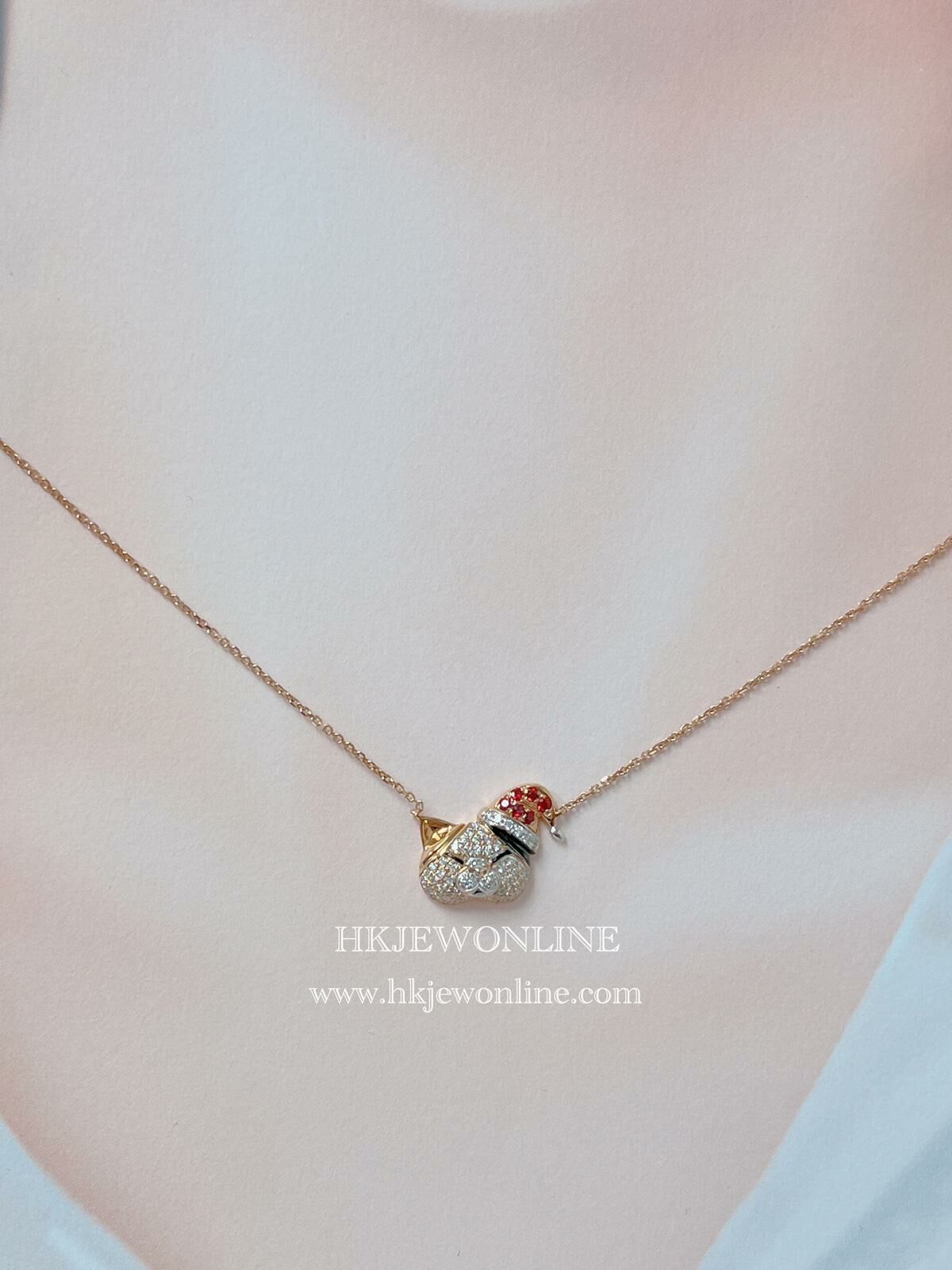 ( CHRISTMAS SPECIAL ) 18K Rose Gold Ragdoll Cat Diamond Necklace ( Welcome for Order )